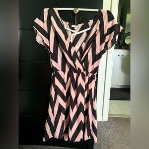 Pink black mini dress